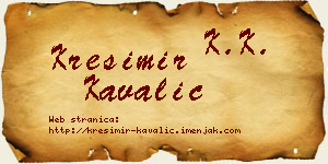 Krešimir Kavalić vizit kartica
